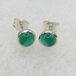 Sterling silver studs with green onyx