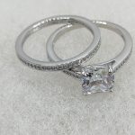 Sterling silver cushion cz twin set ring