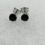 Sterling silver 6mm 4 claw black studs