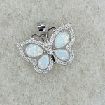 Sterling silver Gilson opal butterfly pendant