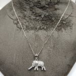 Sterling silver necklace with cz elephant