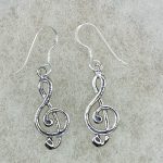 Sterling silver music note hook earrings