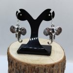 Sterling silver hook earrings with elephant heads