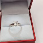 Sterling silver ring with 1.2 carat square moissanite stone