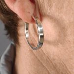 Sterling silver half hoop stud earrings