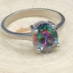 Sterling silver ring with mystic topaz stone