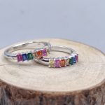 Sterling silver ring with multicolour detail