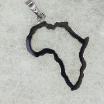 Sterling silver 30mm open map of Africa pendant