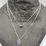 Sterling silver layered necklace with ball and plain disc