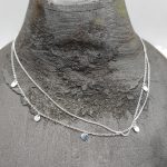 Sterling silver double necklace, one with discs