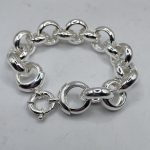 Sterling silver 20mm belcher bracelet of 23cm