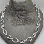 Sterling silver 50cm Gucci and oval link necklace