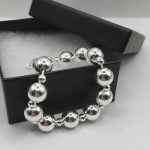 Sterling silver 23cm bracelet with 5mm ball and link design