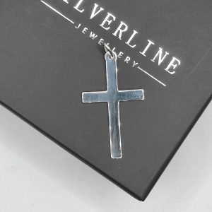 Medium sized sterling silver cross pendant