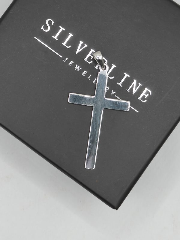 Sterling silver large cross pendant
