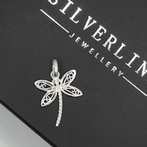 Sterling silver dragonfly pendant