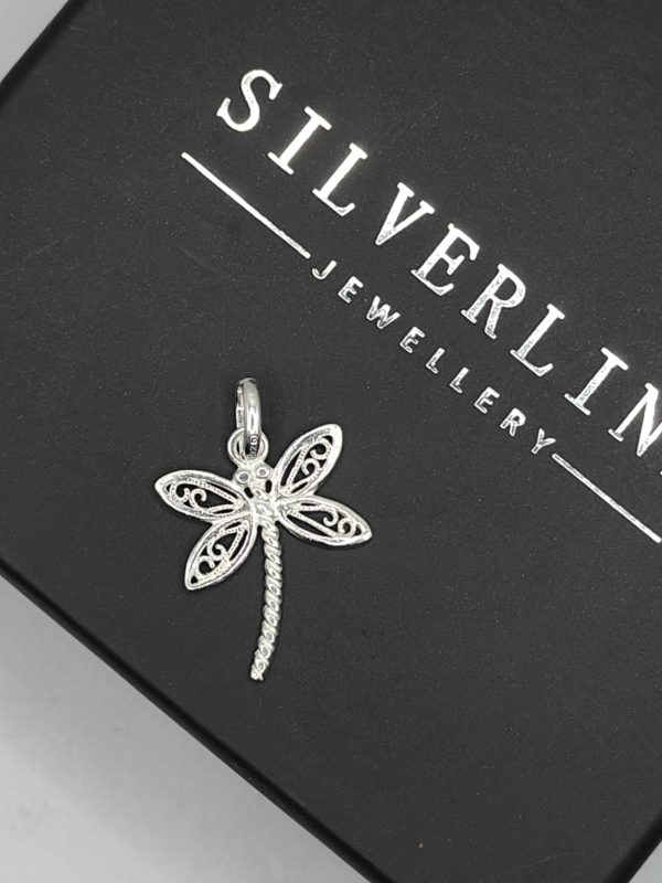 Sterling silver dragonfly pendant