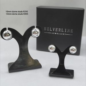 Sterling silver dome stud earrings in 10mm or 14mm