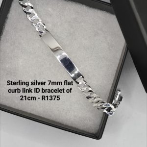Sterling silver 7mm curb link ID bracelet