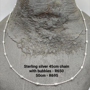 Sterling silver chain with bubbles in 45cm and 50cm