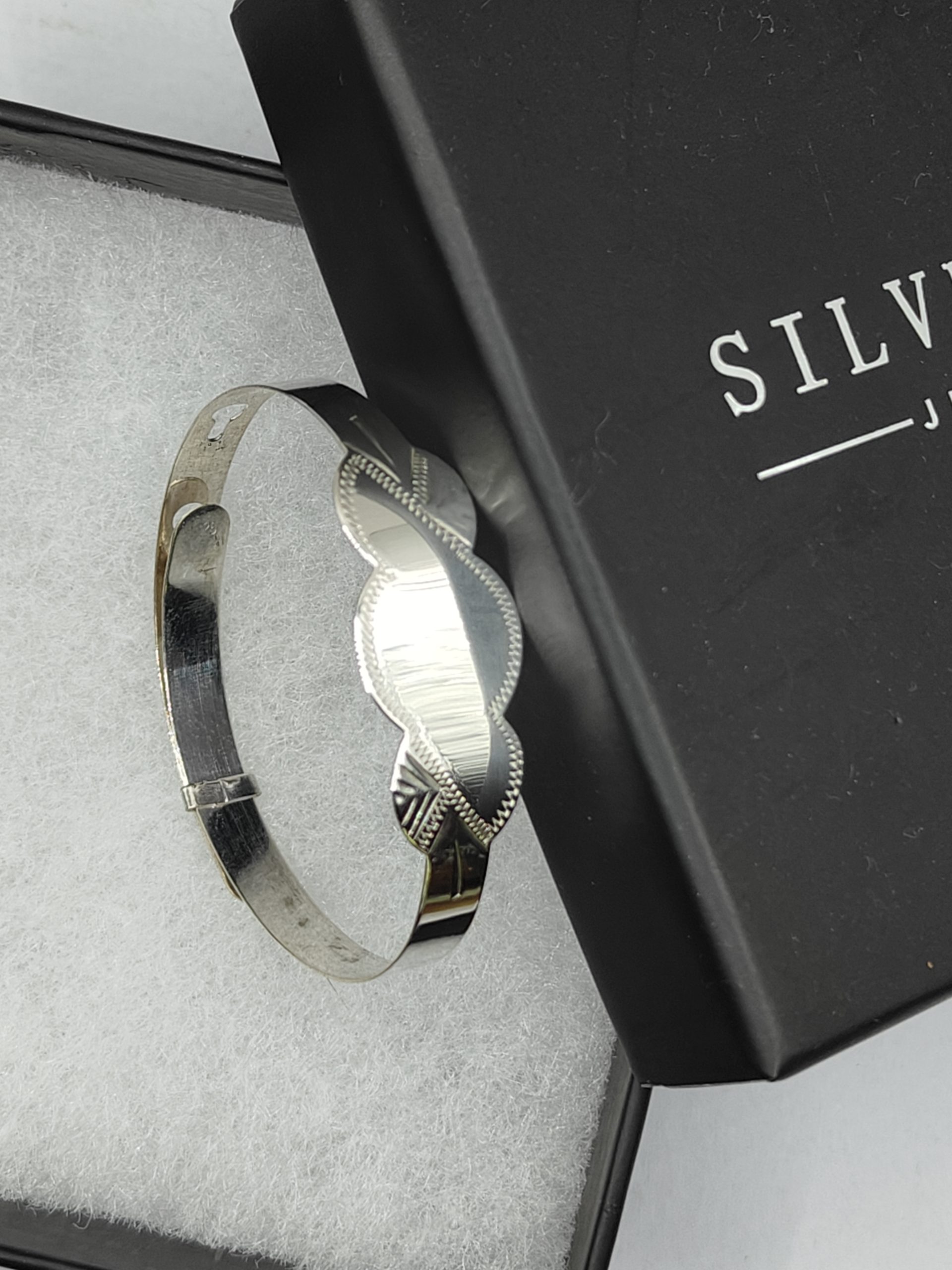 Sterling silver adjustable baby bangle