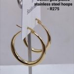 30mm gold plated stainless steel hoops