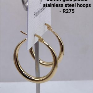 30mm gold plated stainless steel hoops