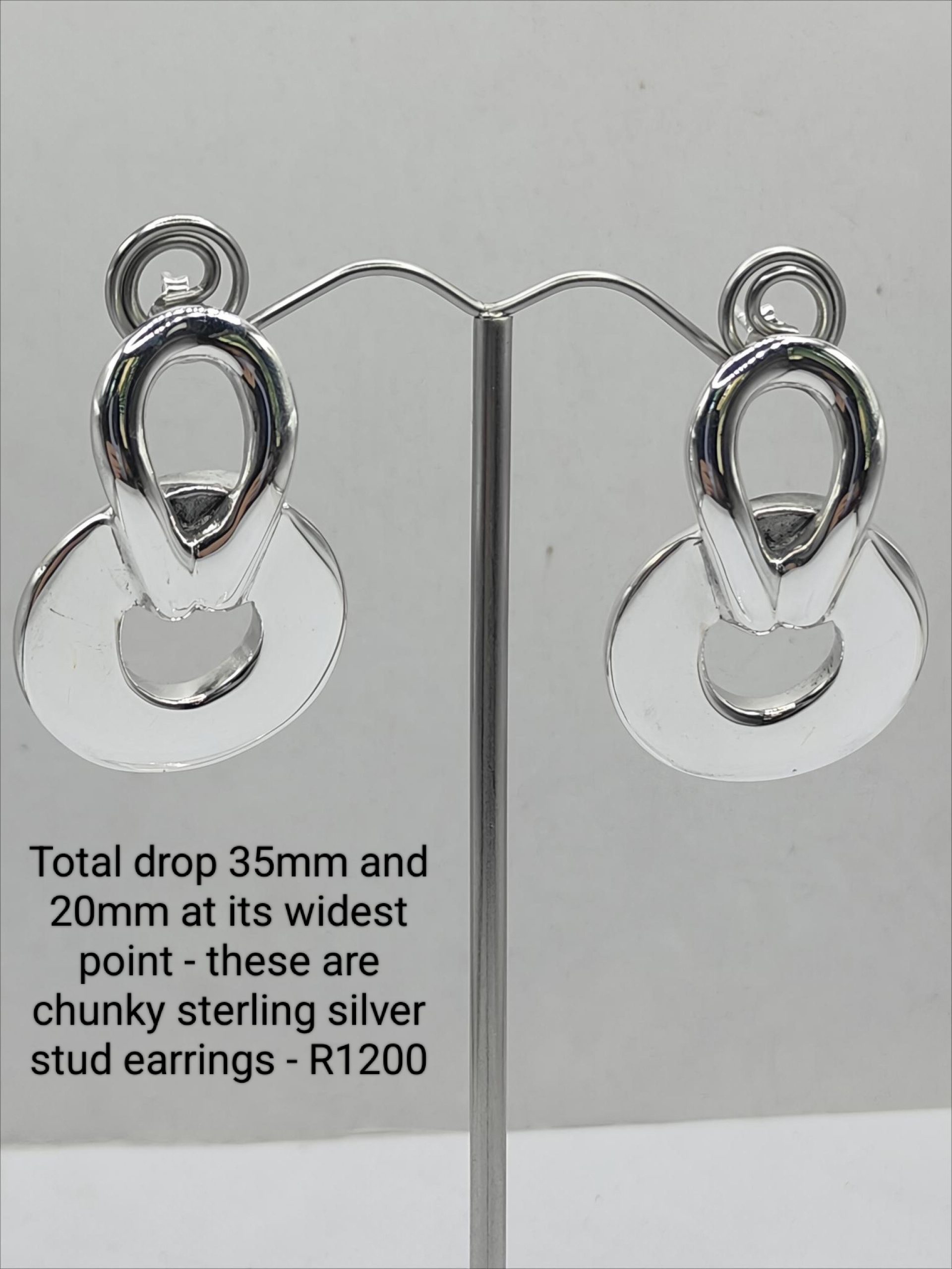 Sterling silver chunky earrings