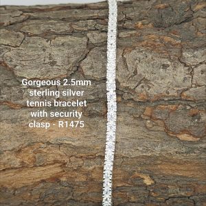 Sterling silver 2.5mm tennis bracelet