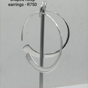 Sterling silver shaped hoop earrings