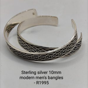 Sterling silver 10mm modern men's bangles